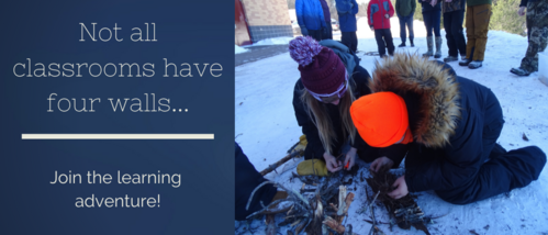 Not all classrooms have four walls... students learning outside