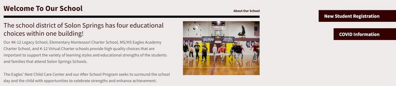 Solon Springs Website Welcome and Buttons