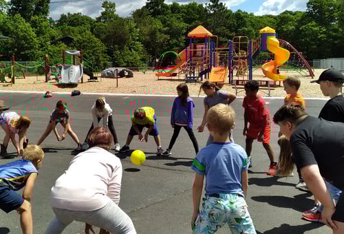 Children playing ball.